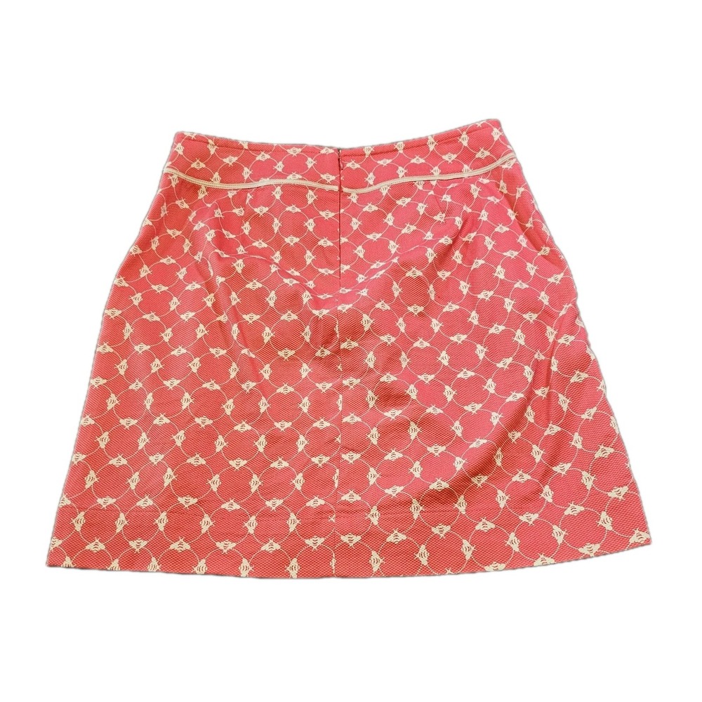 Talbots Womens Pink Busy Bee A-Line Skirt Pockets Cotton Blend SZ 10 1-01653